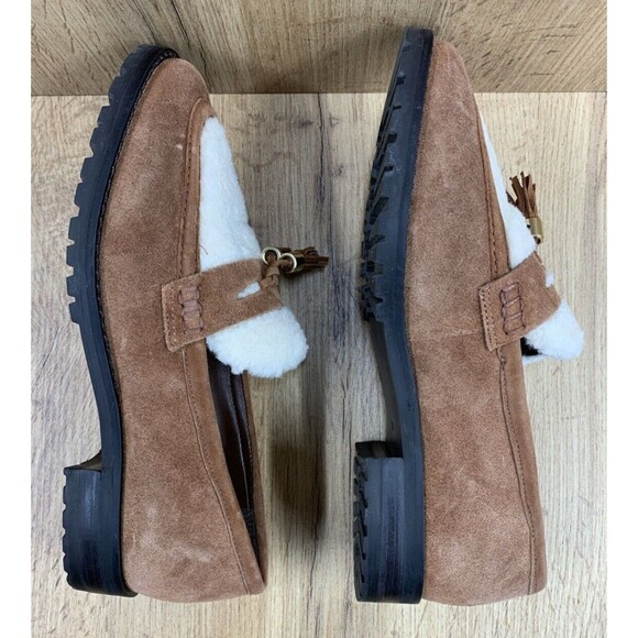 TALBOTS Cassidy Sherpa Tasseled Loafers Women’s Size 7 M Brown Leather - Picture 12 of 16